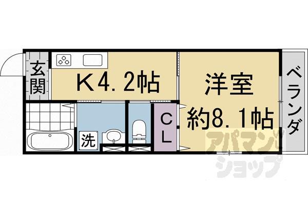 山陰本線 嵯峨嵐山駅 徒歩14分 2階建 築54年(4DK)の間取り写真