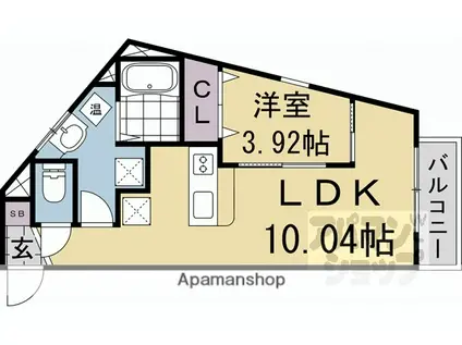 CREO太秦天神川(1LDK/3階)の間取り写真