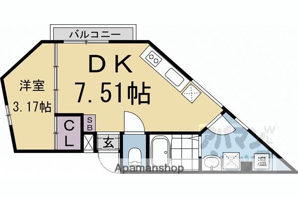 CREO太秦天神川(1DK/3階)の間取り写真