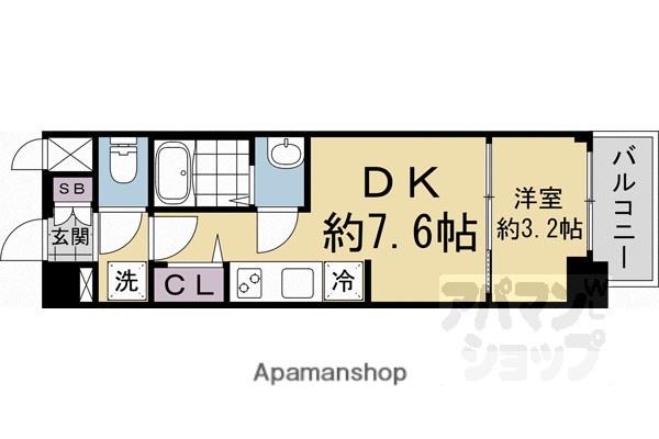 プレサンスTHE KYOTO 吉祥院(1DK/5階)の間取り写真