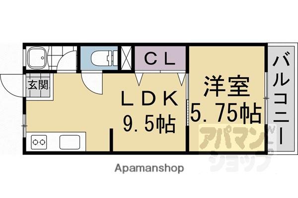 夢ゾン鴨川(1LDK/4階)の間取り写真