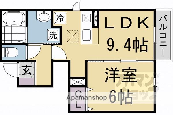 LA SOIE(1LDK/1階)の間取り写真