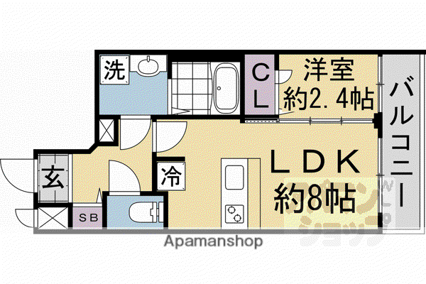 ファステート京都西陣エール(1LDK/2階)の間取り写真