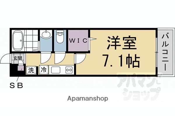 クレール北白川(1K/1階)の間取り写真