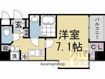 アドバンス京都デタンデュ(1K/6階)の間取り写真