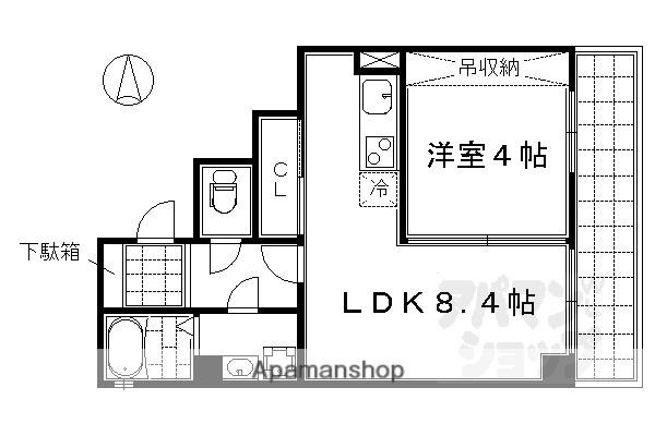 アイカーサ麩屋町(1LDK/4階)の間取り写真