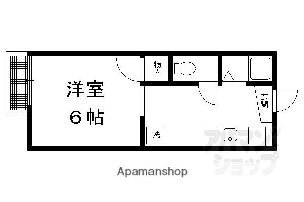 シャルム衣笠(1K/1階)の間取り写真