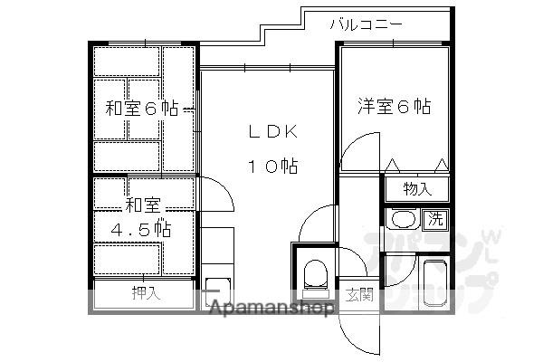 シベール青殿(3LDK/4階)の間取り写真
