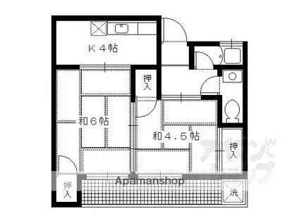 仁和荘(2DK/3階)の間取り写真