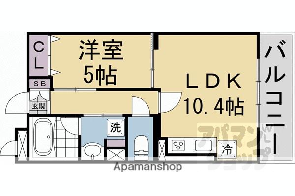 シュピア・メゾン油小路(1LDK/5階)の間取り写真