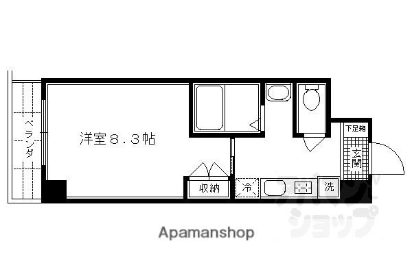 TOP-WELL(1K/5階)の間取り写真