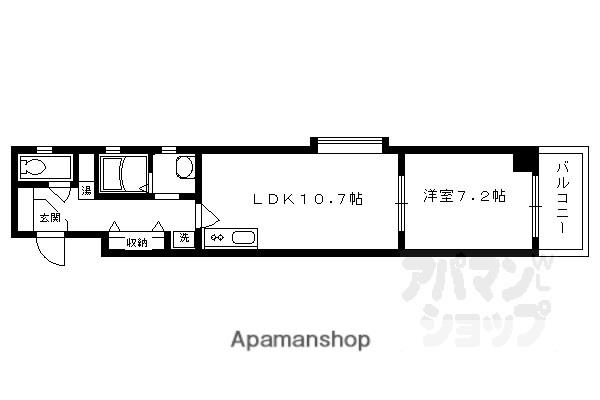 アヴィ四条(1LDK/2階)の間取り写真
