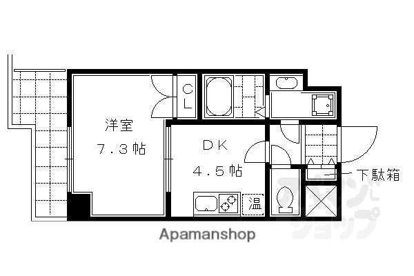 M・G HILLS四条河原町(1DK/9階)の間取り写真
