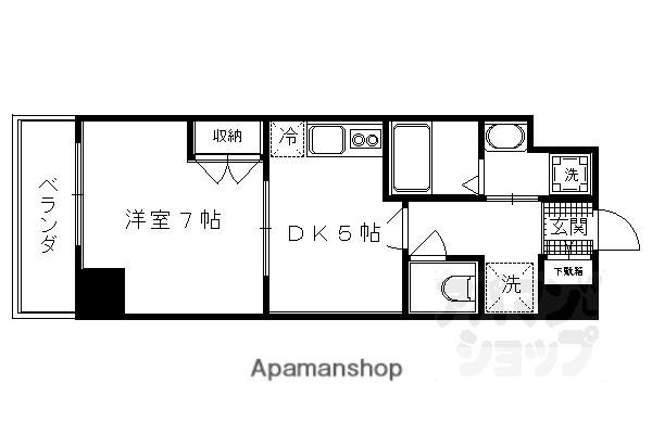 M・G HILLS四条河原町(1DK/6階)の間取り写真