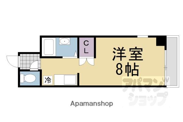 エトワール四条(1K/2階)の間取り写真