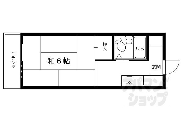 ハウスヴィラ田中(1K/3階)の間取り写真