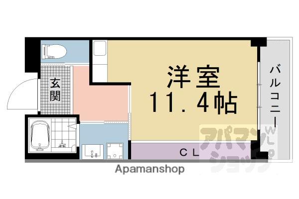 アクティ綾小路(ワンルーム/2階)の間取り写真