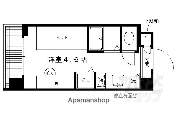 キャンパスヴィレッジ京都一乗寺(ワンルーム/2階)の間取り写真