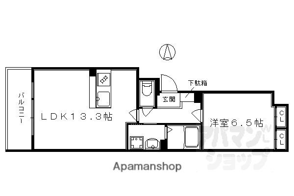 コモンズ御所南(1LDK/2階)の間取り写真