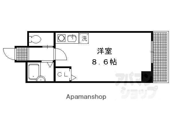 イクスピリオド京都河原町(ワンルーム/2階)の間取り写真