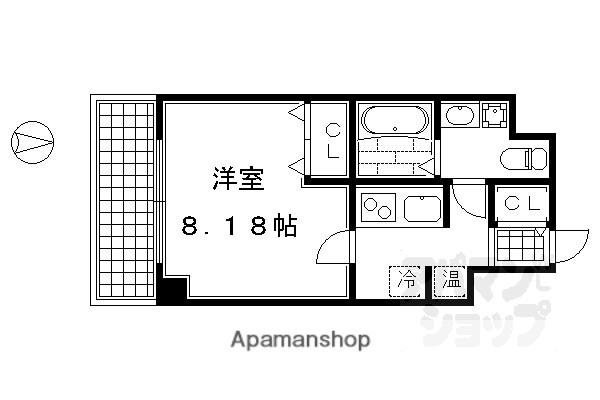 フォース二条城東(1K/5階)の間取り写真