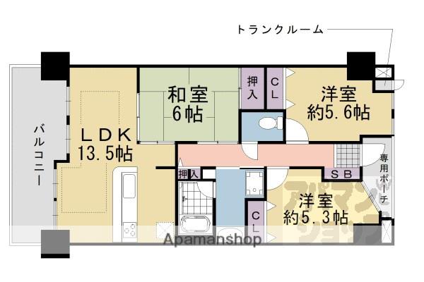 ライオンズマンション四条大宮ガーデンシティ(3LDK/3階)の間取り写真
