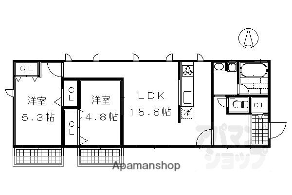 京都市烏丸線 丸太町駅(京都市営) 徒歩7分 2階建 築12年(2LDK/2階)の間取り写真