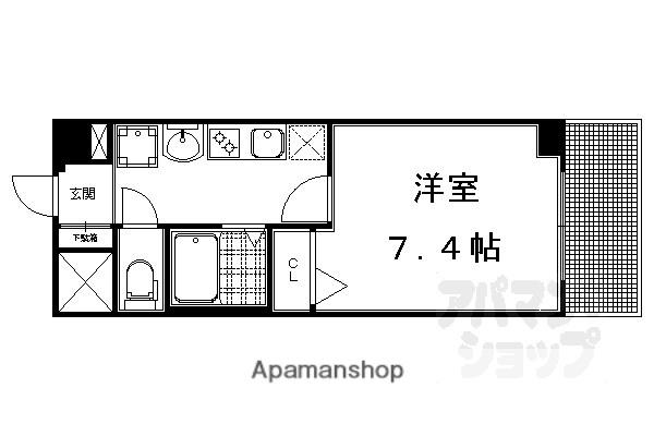 ウエストフィールドII(1K/2階)の間取り写真