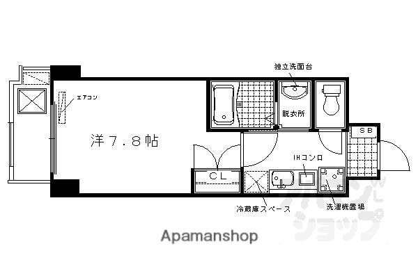 エル・セレーノ西院I番館(1K/5階)の間取り写真