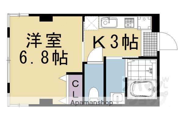 天進ビル(1K/5階)の間取り写真