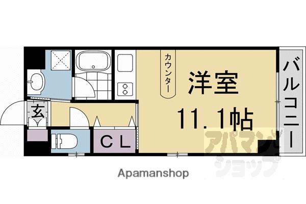 修学院TERRACE(ワンルーム/2階)の間取り写真