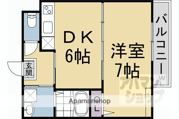 エントランスライフ宝ヶ池(1DK/1階)の間取り写真