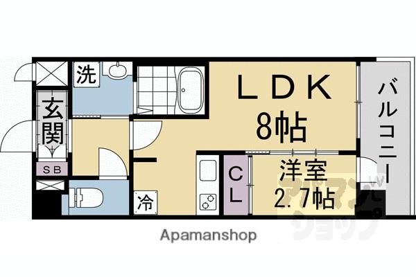 アドバンス京都クラッセ(1LDK/3階)の間取り写真
