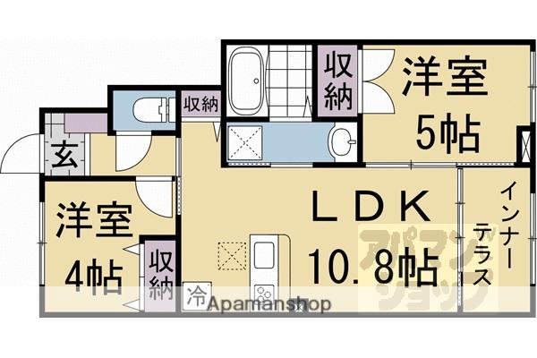フォレスト蟹ヶ坂(2LDK/1階)の間取り写真