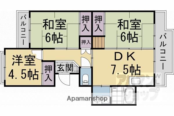 広沢市営 若者子育て応援 ことこと(3DK/3階)の間取り写真