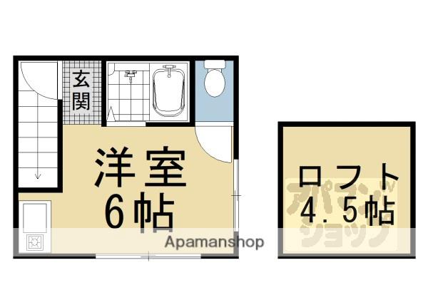 阪急電鉄京都線 烏丸駅 徒歩7分 2階建 築47年(ワンルーム)の間取り写真