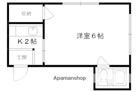ヴィラ中島町(1K/2階)の間取り写真