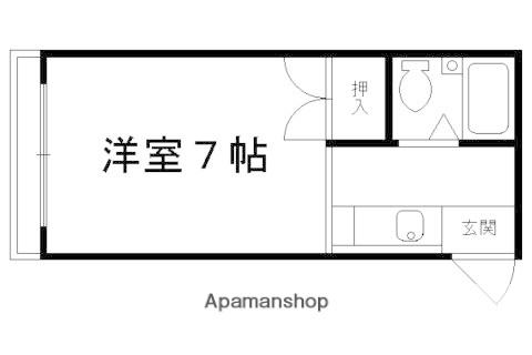 シャトル1(1K/4階)の間取り写真
