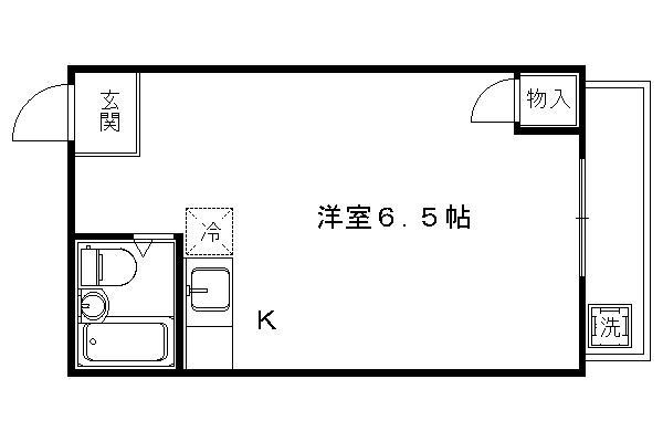 イーストハイツ(ワンルーム/2階)の間取り写真