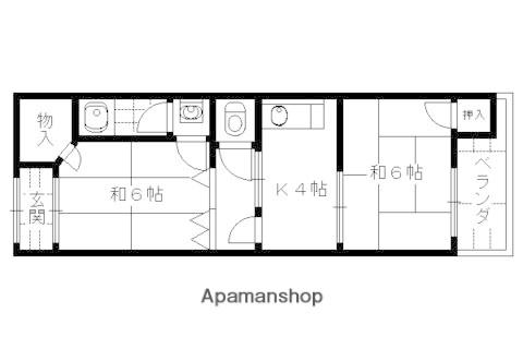 ハイツスガII(2K/1階)の間取り写真