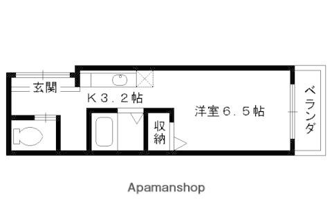 フルーヴコート(1K/4階)の間取り写真