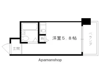 朝日プラザ鴨川II(ワンルーム/4階)の間取り写真