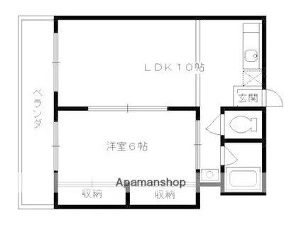 ユーモレスク(1LDK/4階)の間取り写真