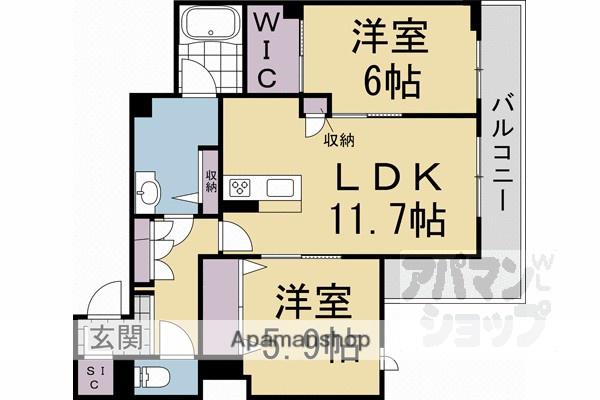シャーメゾン 清風(2LDK/2階)の間取り写真