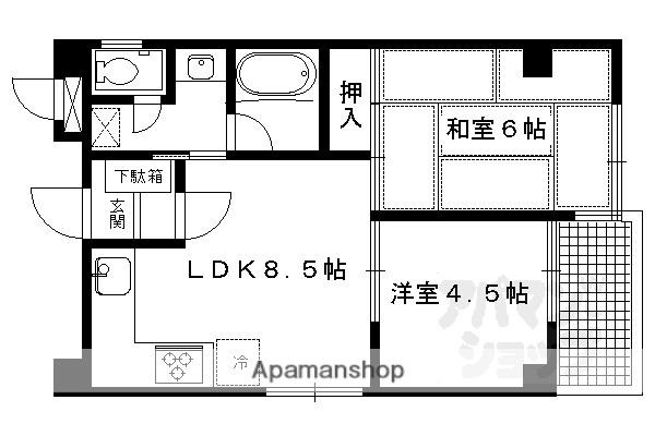 エクセルメゾン御池(2LDK/5階)の間取り写真