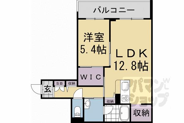 シャーメゾン太秦天神川(1LDK/2階)の間取り写真