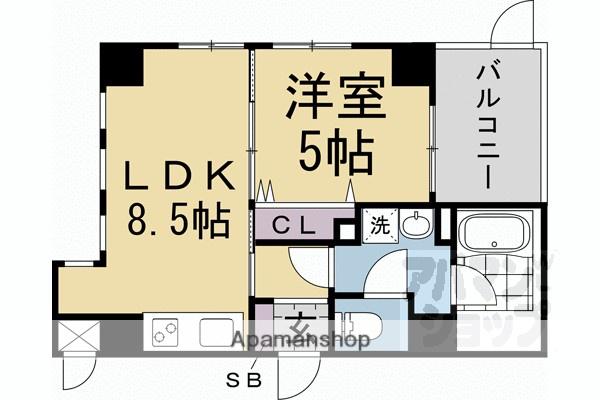MSR京都二条城(1LDK/4階)の間取り写真