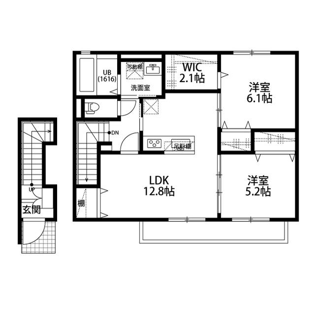 アムール京都梅小路(2LDK/2階)の間取り写真