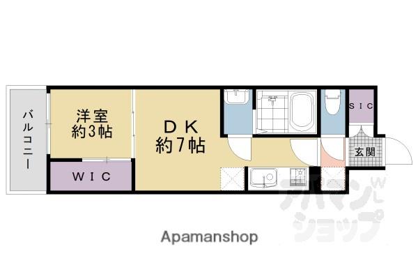 シエーナグランデ四条烏丸(1DK/3階)の間取り写真