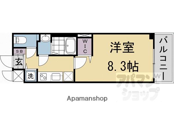 ベラジオ雅び京都洛北ガーデン(1K/5階)の間取り写真